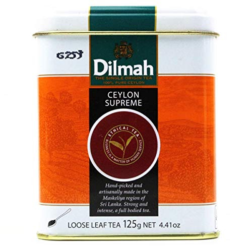 Dilmah Ceylon Supreme Tea Loose Leaf Tea 125g - Finest Pure Ceylon Black Tea Box Sri Lanka Dilmah in Foil Pouch - 125g  4.4 oz