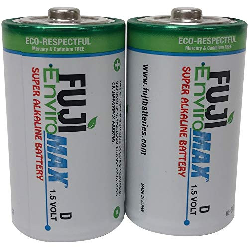 FUJI BATTERIES 4100BP2 EnviroMax D Super Alkaline Batteries 2 pk New