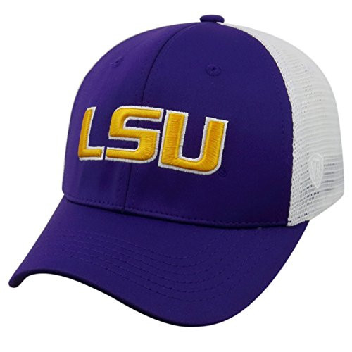 Top of the World NCAA-Ranger Trucker Mesh-Adjustable Snapback Hat Cap-LSU Tigers-White-Adjustable