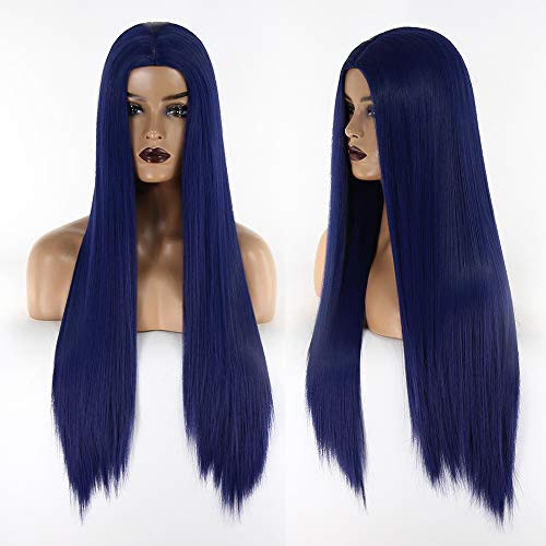 Towarm Dark Blue Long Straight Wig Synthetic None Lace Front Wigs for Women Middle Part Machine Made High Temperature Fiber Hair Party Cosplay Daily Wear Wig  24inch Dark Blue Towarm Dark Blue Long Straight Wig Synthetic None Lace Front Wigs for Women Middle Part Machine Made High Temperature Fiber Hair Party Cosplay Daily Wear Wig  24inch Dark Blue