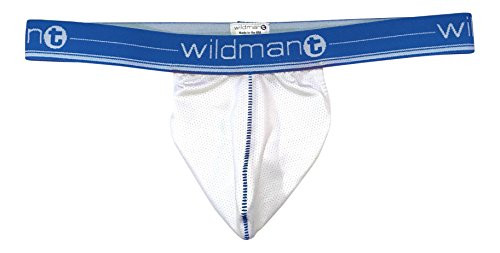 Wildmant Big Boy Strapless Pouch White Mesh w Blue Band