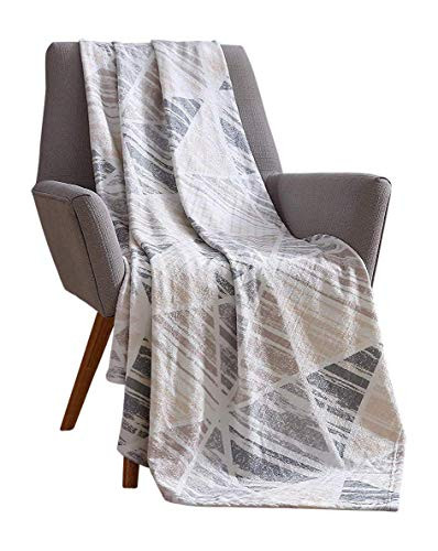 VCNY Decorative Throw Blanket  Soft Plush Modern Geometric Patterned of Soft Natural Earth Tones Accent for Couch or Bed Pexa