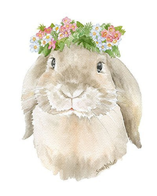 Lop Rabbit Floral Watercolor Print Lop Rabbit Floral Watercolor Print