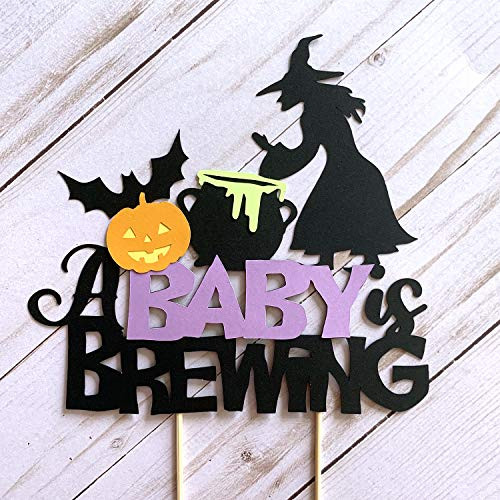 A Baby Is Brewing Cake Topper. October Baby Shower. Halloween Baby Shower Decor. Witch Themed Cake Topper A Baby Is Brewing Cake Topper. October Baby Shower. Halloween Baby Shower Decor. Witch Themed Cake Topper