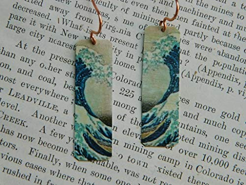Art Earrings Katsushika Hokusai The Great Wave Off Kanagawa 1831 Japanese Art Mixed Media Jewelry