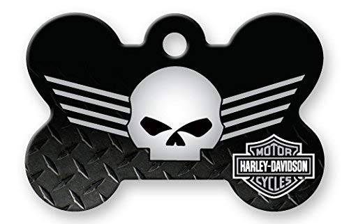 Harley Davidson Willie G. Skull Pet ID Tag - Large Bone