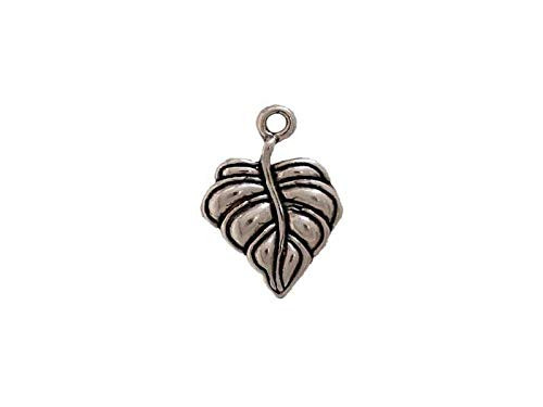 Leaf Silver Charm for Nature or Garden Themed Jewelry Making or Bracelets from D and J