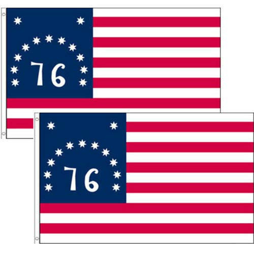 BD1 2 Pack - 3x5 FT Polyester US American 1776 Bennington USA 76 Historic Flag b