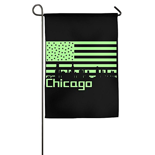 WWTBBJ-B Chicago City Silhouette US Flag Custom Decorative Flag For Holiday WWTBBJ-B Chicago City Silhouette US Flag Custom Decorative Flag For Holiday
