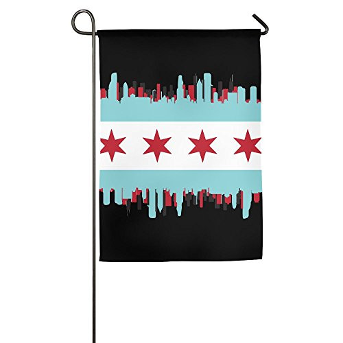WWTBBJ-B Chicago Flag With City Graphic Decorative Flag For Holiday WWTBBJ-B Chicago Flag With City Graphic Decorative Flag For Holiday