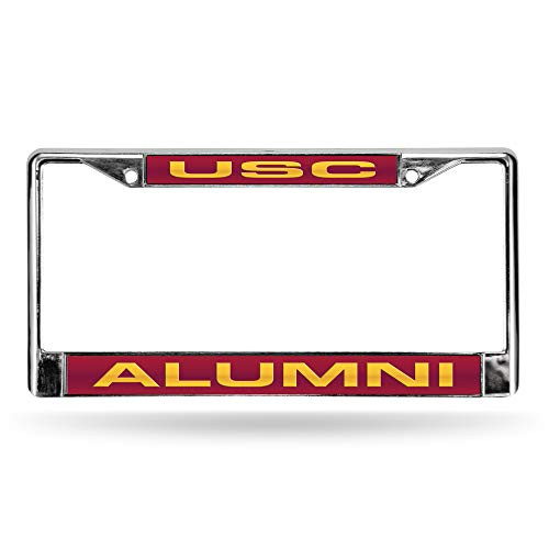 NCAA Rico Industries Laser Cut Inlaid Standard Chrome License Plate Frame USC Trojans - Alumni Team Color 6 x 12.25-inches NCAA Rico Industries Laser Cut Inlaid Standard Chrome License Plate Frame USC Trojans - Alumni Team Color 6 x 12.25-inches