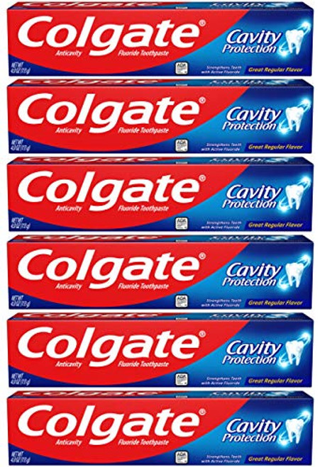 Colgate Cavity Protection Toothpaste with Fluoride - 4 Ounce  Pack of 6