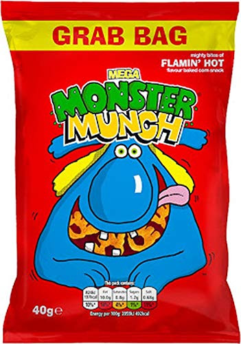 Monster Munch Flamin Hot Grab Bag - 40g - Pack of 4