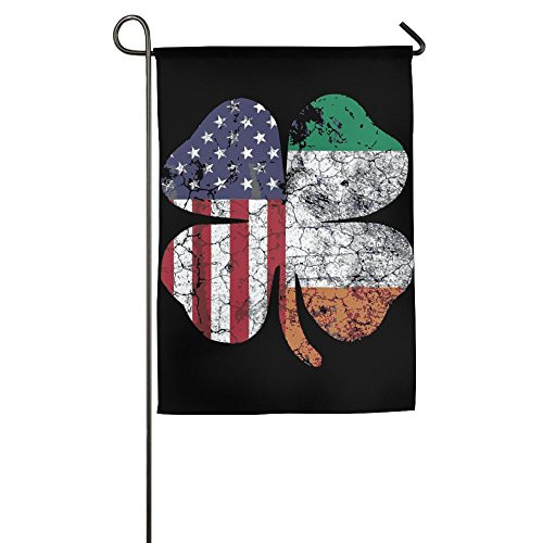 JJKKFG-H IRISH AMERICAN FLAG Ireland Shamrock St Patricks Day - Garden Decorative Demonstration Party Flag