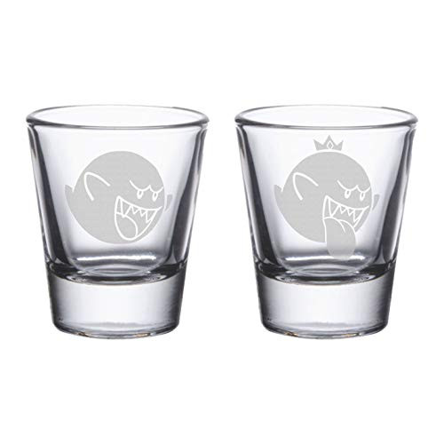 Super Mario Bros. - Boo King Boo - Etched Shot Glass
