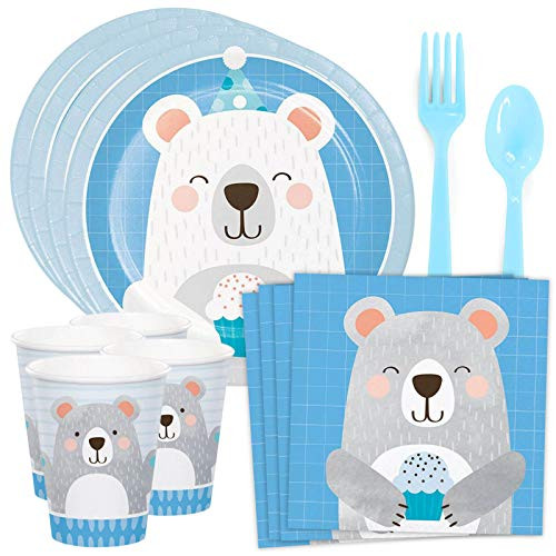 Costume SuperCenter Birthday Bear Standard Tableware Kit  Serves 8