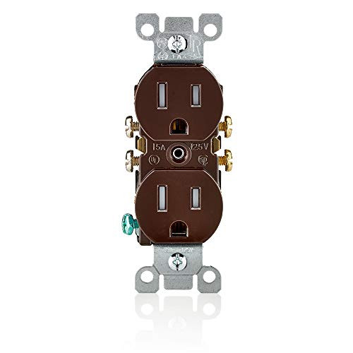 Leviton T5320 15 Amp 125 Volt Tamper Resistant Duplex Receptacle Residential Grade Grounding Brown Leviton T5320 15 Amp 125 Volt Tamper Resistant Duplex Receptacle Residential Grade Grounding Brown