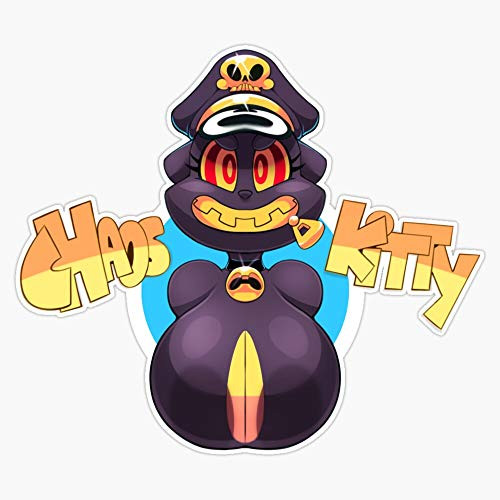 Leyland Designs Chaos Kitty Sticker Outdoor Rated Vinyl Sticker Decal for Windows Bumpers Laptops or Crafts 5 inch