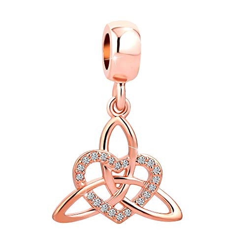 Charmed Craft Heart Love Celtic Knot Charms Dangle Beads for Snake Chain Bracelets Charmed Craft Heart Love Celtic Knot Charms Dangle Beads for Snake Chain Bracelets
