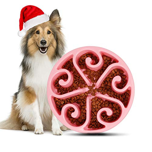 XZQTIVE Slow Feeder Dog Bowl Anti Fast Eating Fun Feeder Slow Feeding Interactive Bloat Stop Dog Bowls -Medium Pink- XZQTIVE Slow Feeder Dog Bowl Anti Fast Eating Fun Feeder Slow Feeding Interactive Bloat Stop Dog Bowls -Medium Pink-