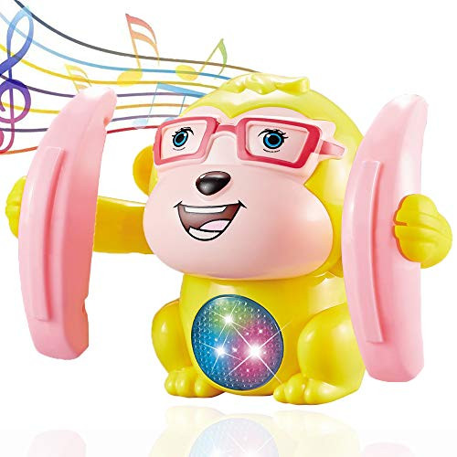 FANSIDI Baby Musical Toys Dancing Monkey Toys 360 Roll and Glow Encourages Babies to Discover Crawl and Chase Developmental Learning Crawling Toy for 6 Months and Up Baby Infants Toddlers - Yellow FANSIDI Baby Musical Toys Dancing Monkey Toys 360 Roll and Glow Encourages Babies to Discover Crawl and Chase Developmental Learning Crawling Toy for 6 Months and Up Baby Infants Toddlers - Yellow