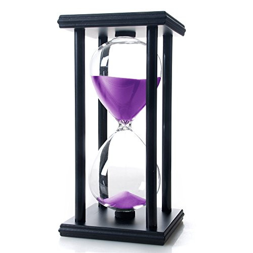 Bellaware 60 Minutes Hourglass, Wood Sand Timer,Purple