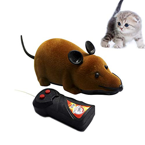 Remote Control Rat Toy Topseller Wireless Remote Control Mouse Toy Fake Giant Realistic Rat RC Toy Prank Joke Scary Trick Bugs Gags for Kids Children Christmas Birthday Gifts Cat Dog Toys -Brown-