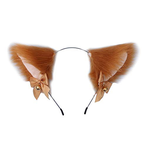 Fxaelian Animal Anime Faux Fur Fox Wolf Bear Cat Dog Ears Headband with Bells Halloween Cosplay Costume Party Hairband Headwear Headpiece Hair Accessories for Women Girls Adult Kids Brown Fxaelian Animal Anime Faux Fur Fox Wolf Bear Cat Dog Ears Headband with Bells Halloween Cosplay Costume Party Hairband Headwear Headpiece Hair Accessories for Women Girls Adult Kids Brown