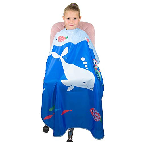 Hair Cutting Cape for Kids - Under The Sea Print - Water Resistant Salon Cape - Snap Closure - Kids Haircut Cape - Barber Cape for Kids - Kids Hair Cape Hair Cutting Cape for Kids - Under The Sea Print - Water Resistant Salon Cape - Snap Closure - Kids Haircut Cape - Barber Cape for Kids - Kids Hair Cape