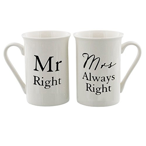 Oaktree Gifts Mr Right & Mrs Always Right 2 Piece Mug Set