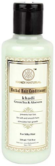 Khadi Natural Ayurvedic Herbal Green Tea Aloe Vera Conditioner for all Hair Types SLS and Paraben Free -210 ml / 7.1 fl oz-