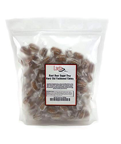 LaetaFood Root Beer Barrels Sugar Free Hard Candy Old Fashioned Candy -Pack of 1 Pound-