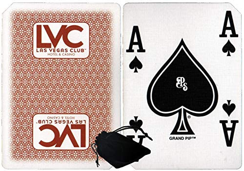 Cyber-Deals Wide Selection of LAS Vegas Downtown/Off-Strip Casino Table-Played Authentic Playing Card Decks with Black Velvet Cloth Pouch Bag -Las Vegas Club -Brown-- Cyber-Deals Wide Selection of LAS Vegas Downtown/Off-Strip Casino Table-Played Authentic Playing Card Decks with Black Velvet Cloth Pouch Bag -Las Vegas Club -Brown--