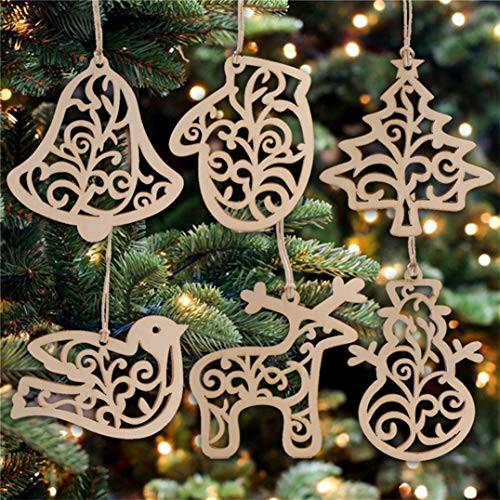 Underleaf DIY Wooden Christmas Ornaments Unfinished Predrilled Wood Circles for Crafts Centerpieces Holiday Hanging Decorations Underleaf DIY Wooden Christmas Ornaments Unfinished Predrilled Wood Circles for Crafts Centerpieces Holiday Hanging Decorations