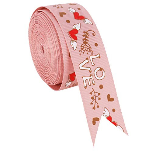 Mothers Day Love Heart Ribbon Roll for Craft Gift Wrapping Decorations 25 mm x 16.4 ft