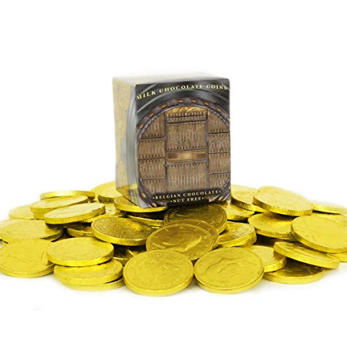 Milk Chocolate Coins - Chocolate Coins Wrapped in Gold Chocolate Coins - Nut Free - Vault Design -Approximate 30 Coins-