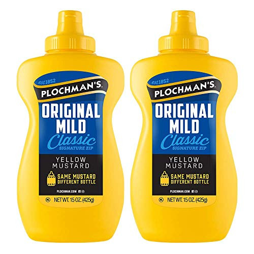 Plochmans Original Mild Yellow Mustard 15 Oz -2 Pack-