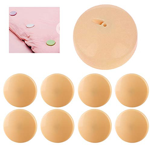Bed Sheet Fasteners Button Buckle Detachable Duvet Comforter Blanket Quilt Clips Fasteners Prevents from Shifting Duvet Holder Gripper Keep Corner in Place Curtain Drape Pin Magnet free Button