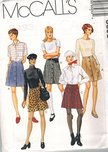 8393 McCalls Sewing Pattern Uncut Misses A Line Front Buttoned or Zippered Skirt Size 12 14 16