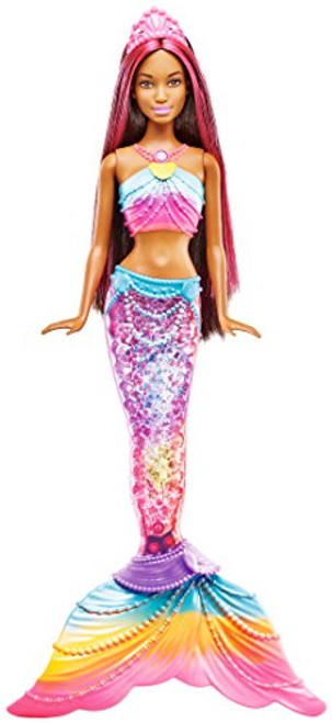 Barbie Dreamtopia Mermaid Rainbow Lights Doll, Dark Brown & Pink Hair Barbie Dreamtopia Mermaid Rainbow Lights Doll, Dark Brown & Pink Hair