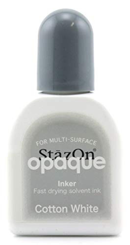 Tsukineko StazOn Bottled Craft Ink 0.5 Fl oz Cotton White