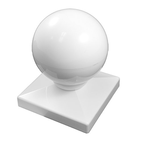Weatherables - AWCP-Ball-4 - Dome Ball Post Cap - for A True 4 Inch X 4 Inch Post - White - Vinyl