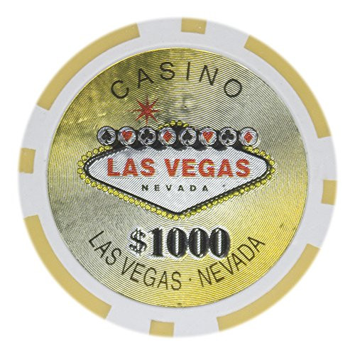 Brybelly Las Vegas Casino Poker Chip Heavyweight 14-Gram Clay Composite  Pack of 50 -1000 Yellow-