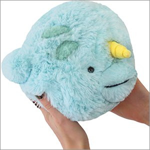 Squishable Narwhal Plush, Light Aqua, 7"