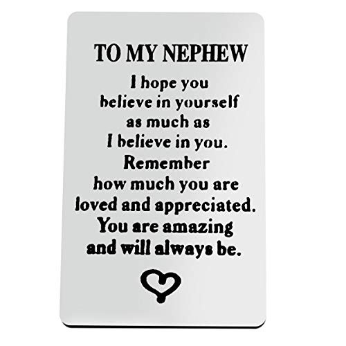 To My Nephew Gifts Nephew Christmas Wallet Card Gifts from Aunt Uncle Inspirational Gifts for Nephew Love Note Insert Card Best Nephew Encouragement Gifts Nephew Birthday Graduation Motivational Gift
