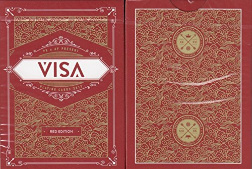 Visa Playing Cards Poker Size Deck USPCC Custom Limited Edition -Red-