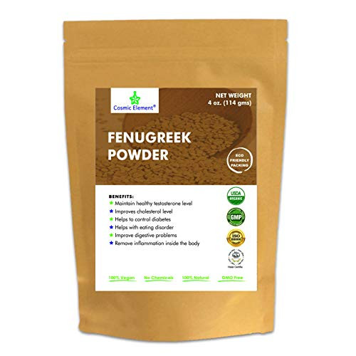 USDA CERTIFIED Organic Fenugreek TRIGONELLA FOENUM Powder Methi Seeds Gluten Free Non GMO Non Irradiated -100 percent NATURAL ORGANICALLY GROWN - - 4 Oz USDA CERTIFIED Organic Fenugreek TRIGONELLA FOENUM Powder Methi Seeds Gluten Free Non GMO Non Irradiated -100 percent NATURAL ORGANICALLY GROWN - - 4 Oz
