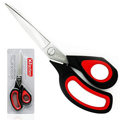 XFasten Heavy-Duty Professional Tailor Scissors 9.5-Inch Heavy Duty Ultra-sharp Dressmakers Scissors Shears for Fabric Cutting - Sewing scissors for Fabric