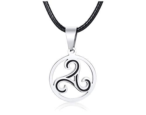 VNOX Stainless Steel Viking Celtic Cross Irish Knot Pendant Triquetra Trinity Triangle Necklace with Rope ChainSilver VNOX Stainless Steel Viking Celtic Cross Irish Knot Pendant Triquetra Trinity Triangle Necklace with Rope ChainSilver