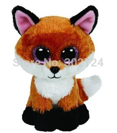 New TY Beanie Boos Cute Slick Fox Plush Toys 6'' 15cm Ty Plush Animals Big Eyes Eyed Stuffed Animal Soft Toys for Kids Gifts